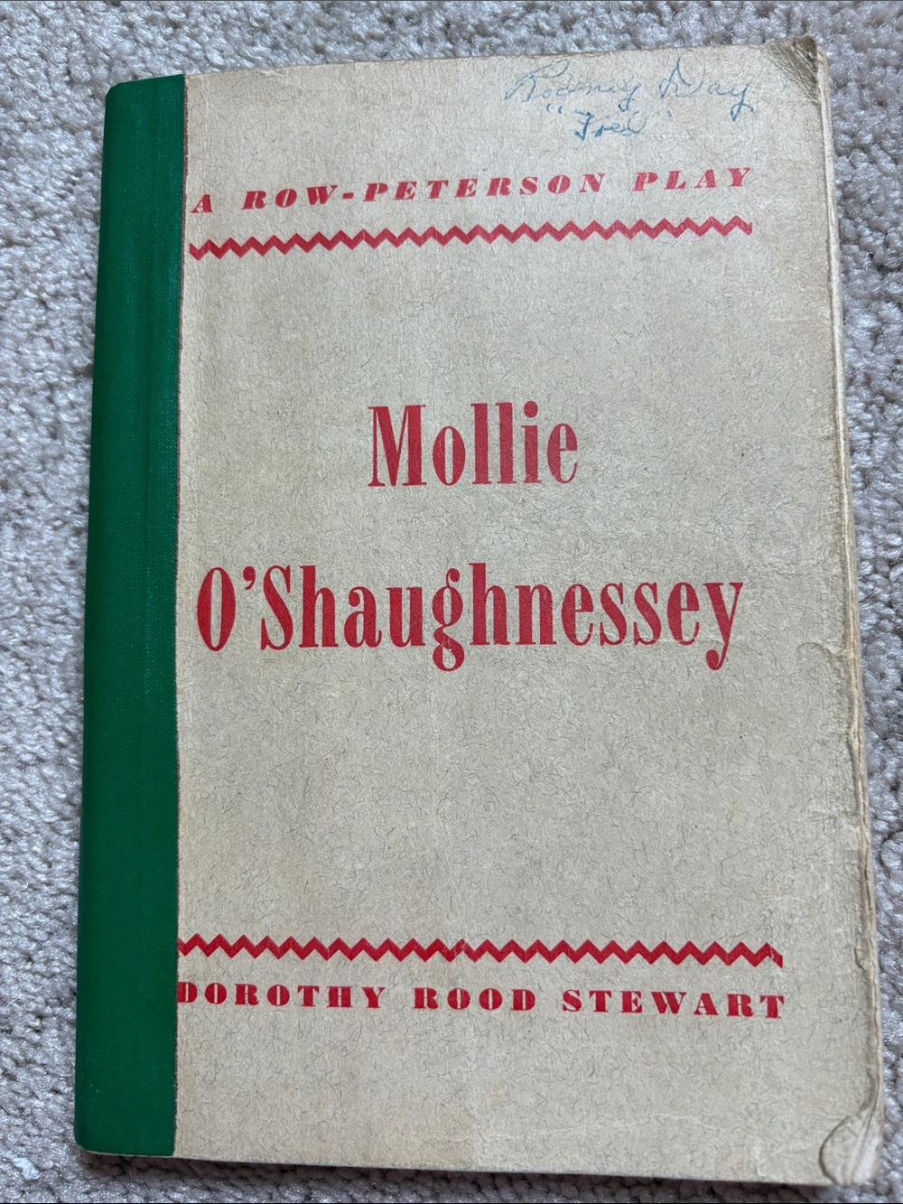 1940 Mollie O’Shaughnessey Vintage Play Script, Dorothy Rood Stewart
